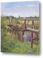   Картина Летний пейзаж с мостом