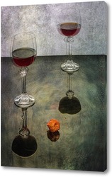  Натюрморт с вином и цветами