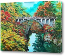   Картина Мост над рекой