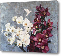   Картина Орхидеи и колибри