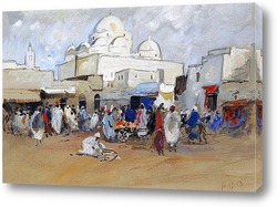   Картина Вид на мечеть, площадь Баб-Соика, Тунис