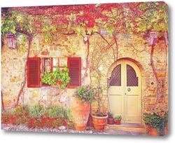   Картина Фасад и виноградная лоза