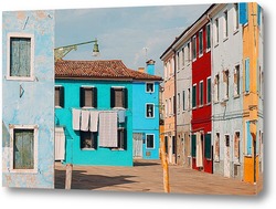   Картина Цветные дома на острове Бурано, Италия
