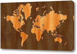  Картина деревянная карта