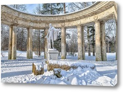   Картина Зима в Павловске. Колоннада Аполлона.