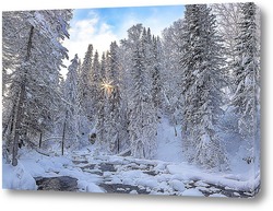   Картина Зимнее утро в лесу