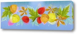   Картина  Осенние листья на стекле