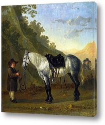   Картина Мальчик с серой лошадью