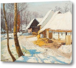   Картина Зимняя деревня