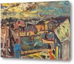   Картина Рыбацкая деревня