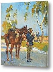   Картина Солдат с лошадью, 1922