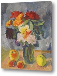   Картина Цветы и яблоки