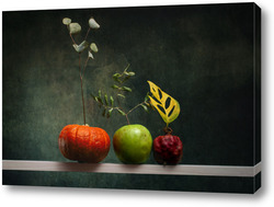   Картина Натюрморт с гранатом, яблоком и тыквой