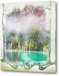   Картина Горный водопад