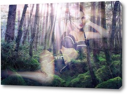   Картина Девушка на фоне леса