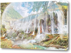   Картина Лесной водопад