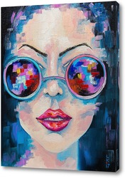   Картина Девушка в цветных очках