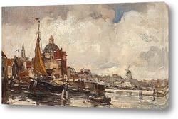   Картина Вид на Кепелькерк вдоль реки Зингель, Амстердам