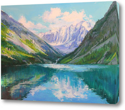   Картина Шавлинское озеро, морской пейзаж и горы
