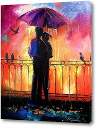   Картина Влюбленные под зонтом