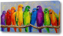   Картина Стая попугаев
