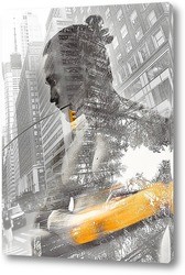   Картина Желтое такси в Нью-Йорке