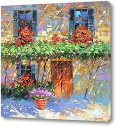   Картина Домик в цветах
