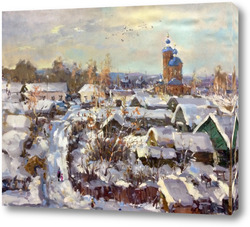   Картина Село зимой прекрасно!
