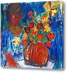   Картина Женщина и цветок