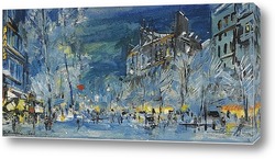   Картина Париж зимой