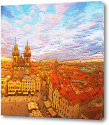   Картина Над крышами Праги