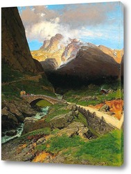   Картина на горном перевале