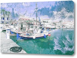   Картина Рыболовные суда в порту Ликсури