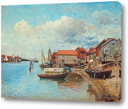   Картина Рыбацкая деревня на западном побережье Швеции