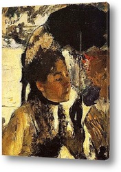   Картина Тюильри, женщина с зонтиком (1877)