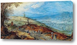   Картина Пейзаж с путниками