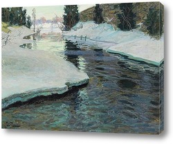   Картина Волендам поток зимой
