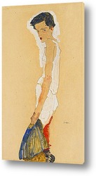  Лежащая Модель в сорочке и чулках, 1917