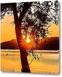   Картина Закат на Сям Озере.Карелия