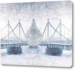   Картина Мост зимой