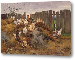   Картина Курицы во дворе