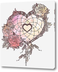  Картина Сердце с цветами