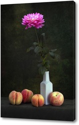   Картина Цветок георгины и персики