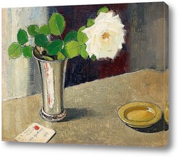   Картина Натюрморт с белой розой и письмом