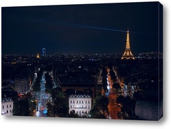   Картина Ночной Париж и Эйфелева башня