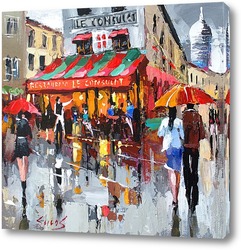   Картина Париж Гуляя под зонтом
