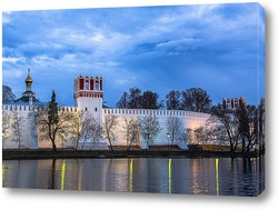   Картина Вечерняя прогулка у Новодевичьего пруда
