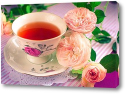   Картина розовое чаепитие