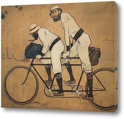    Рамон Касас и Пере Ромеу на велосипеде