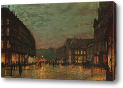    Переулок Борова Лидс при искусственном освещении 1881